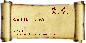 Karlik István névjegykártya