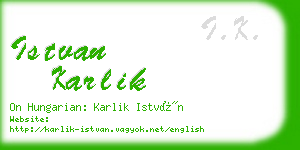 istvan karlik business card